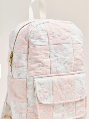 LoveShackFancy x Anthropologie Quilted Soft Pink Floral Backpack